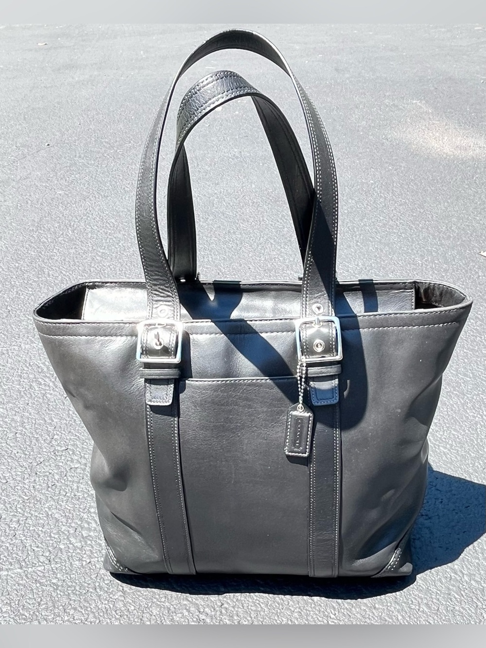 COACH Vintage HAMPTON Black Shoulder Bag Smooth Leather A0769-F10195